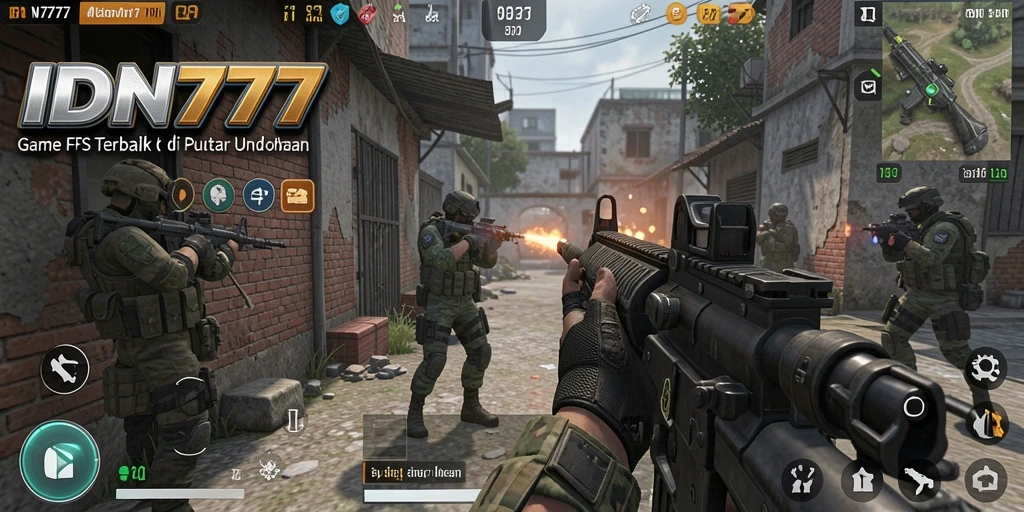 Tampilan gameplay intens dengan aksi tembak-menembak yang seru.