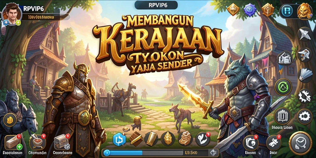 Screenshot gameplay RPVIP6 menampilkan suasana pengelolaan bisnis Tycoon yang seru.