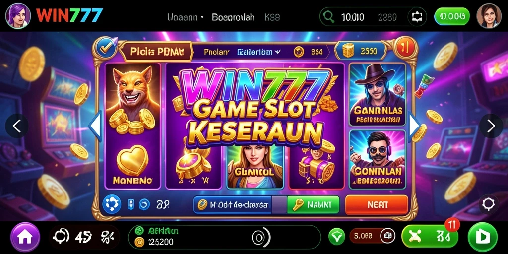Tampilan gameplay utama WIN777 yang menarik dan penuh warna.